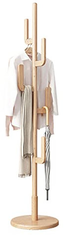 Garderobenständer, freistehender Garderobenständer im Kaktus-Design mit 6 Haken für Kleidung, Hüte, Taschen, für Schlafzimmer, Wohnzimmer, Balkon, Büro, Braun, 180 x 40 cm.
