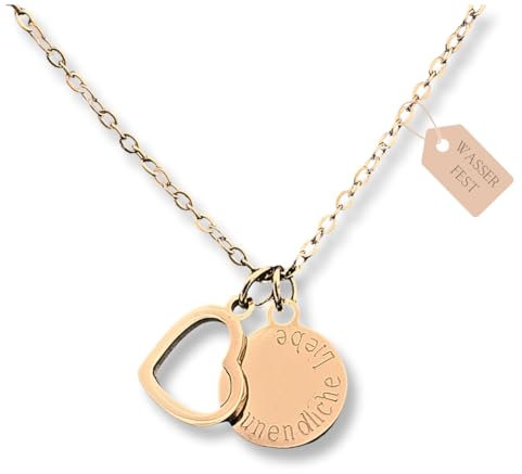 Personalisierte Kette mit Gravur als Geschenk für Frauen | zur Geburt | zur Hochzeit | für die Freundin | für Mama (Rosé)
