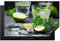 KitchenYeah© Herdabdeckplatte Einteilig Ceranfeld Abdeckplatte Küche Deko Ceranfeldabdeckung Herdabdeckung Induktionsmatte Cocktail - Mojito - Grün - Minze - 80x52 cm