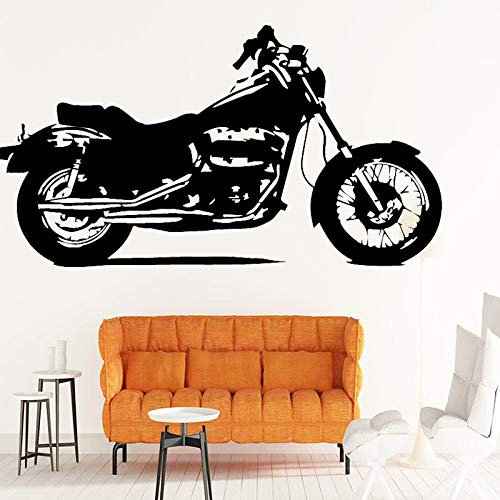 Wandaufkleber Motorrad Wohnzimmer Schlafzimmer Dekoration Zubehör Vintage-Stil Garage Wandaufkleber Abnehmbare Kunsttapete 57X103Cm