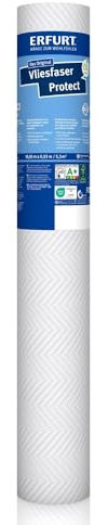 Erfurt Vliesfaser Protect 207 Weiß überstreichbare Vliestapete weisse Strukturtapete 1 Rolle 10.05 x 0.53m