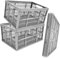 STORM TRADING GROUP Plastic Folding Storage Crate Boxes With Handles 32 Litre Stackable, Collapsible & Foldable Strong Multi Use Fruit, Veg, Books & Storage (2)