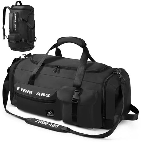 Flintronic Sac de Sport pour Homme et Femme, 65L Sacs de Sport Grande Capacité, Sac de Voyage avec Compartiment Humide, Sac Weekend pour Sport pour Fitness Voyages Yoga