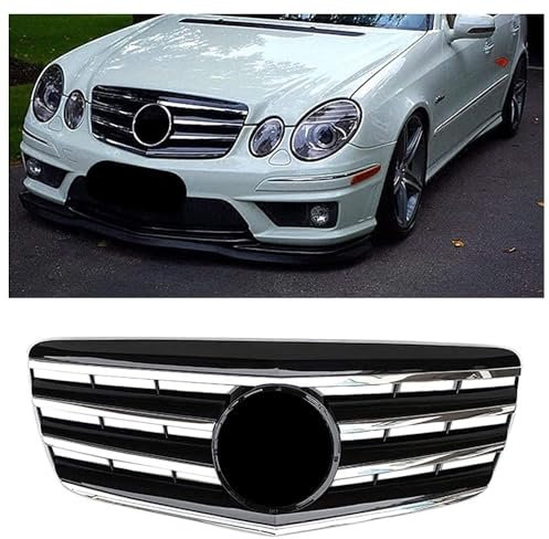 caits Frontgrill, kompatibel mit Mercedes-Benz E-Klasse W211 E320/E350/E500 (2007-2009), Schwarz, Kühlergrill, Sportgrill