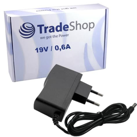 Trade-Shop 19V 0,6A Netzteil Ladegerät Ladekabel kompatibel mit Dirt Devil Spider 2.0 M612, Fusion M611 ersetzt 0608003, 0606003 / Saugroboter Zubehör