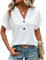 BellaDila Mujeres Primavera Verano Top con Ojales Manga Corta Cuello en V Camisetas Casual Lindo Botón Túnicas Blusas de Mujer 2025