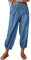 AMhomely Women Cotton Linen Pants Casual Ladies Casual Trousers Elasticated Waist Cargo Pants with Pocket Elastic Waisted Joggers Button Bottom Straight Wide Leg Trousers Sweatpants Blue XL