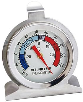 Sosoport 6stücke Kühlschrankthermometer aus Edelstahl für Gefrierschrank und Kühlschrank Langlebiges Temperaturanzeige-gerät Geeignet für Zuhause und Büro