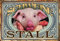30 x 20 cm wetterfestes Blechschild, Warnhinweis, Torschild, Achtung, hier Wache ich! Warnung vor dem Hund (Schweinestall)