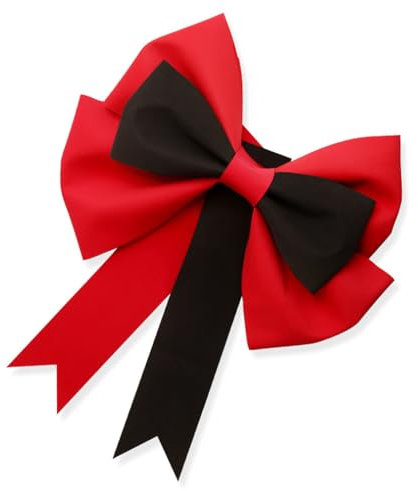 Wisafory Schleifen Große Rote Schleife Riesenschleife Dekoschleife Autoschleife Geschenkschleife Riesige Zierschleifen für Auto Valentinstag Hochzeit Weihnachten Geburtstag Rot-Schwarz 30cm