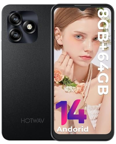 HOTWAV Note 15 Smartphone Ohne Vertrag, Android 14 Octa Core 8GB+64GB/1TB Erweiterbar Handy Ohne Vertrag, 6.6 HD+ Display 5160mAh Handy Günstig, 13MP+5MP Kamera Dual SIM 4G Simlockfreie Handys