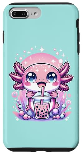 Cute Kawaii Axolotl drinking Boba Tea Anime Case for iPhone 7 Plus/8 Plus