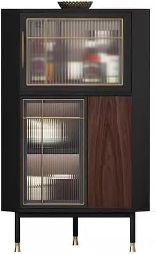 CONGRUI Weinregal, Weinschrank, Eckschrank, Weinschrank, Wohnzimmer, Dreieckschrank, Eckschrank, Glasaufbewahrung, Spind, Eckschrank, Weinregal (H108 cm)
