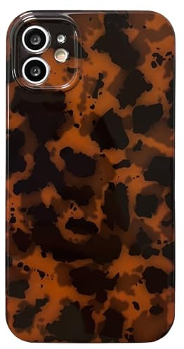 AMART Handyhülle für iPhone 11,Amber Brown Leopard Muster Hülle Tier Motive Aesthetic Frauen Mädchen Stoßfeste Schutzhülle für iPhone 11