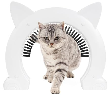 Katzentür Katzenklappe mit Praktische Bürste 2 Wege Katzenklappe für Katzen bis zu 10kg Haustiertüren für Katzen ohne Klappe für Hohle Massive und Innentüren in Waschküchen Schlafzimmern 22cm