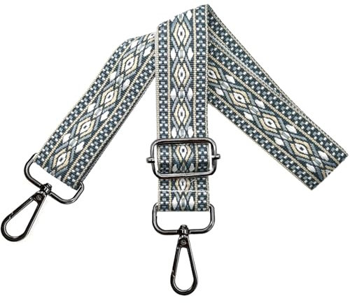 Verstellbarer Schultergurt für Taschen Damen Tragegurt, Taschengurte zum Wechseln, Taschengurt Breit 3.8cm mit Schwarz Karabiner, Schulterriemen für Schultertasche Handtaschen, Hellblau, N34