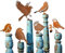 6 pièces Oiseaux decoratifs, Oiseaux rouillés avec Vis, déco Jardin métal rouillé pour Terrasse Décoration de Jardin Yard Paysage (2)
