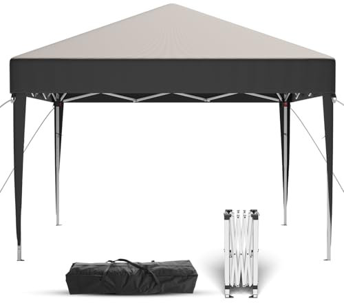 TRIUMPHKEY Pavillon,Faltpavillon 3x3 Wasserdicht Stabil,Pavillon Faltbar Wasserabweisend UV-Schutz 50+, Pavillion mit Tragetasche, Höhenverstellbarer Gartenpavillon,für Outdoor Garten Camping,Grau