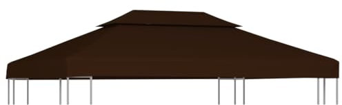 Pavillon-Abdeckung 2-stöckig 310 g/m² 4x3 m braun