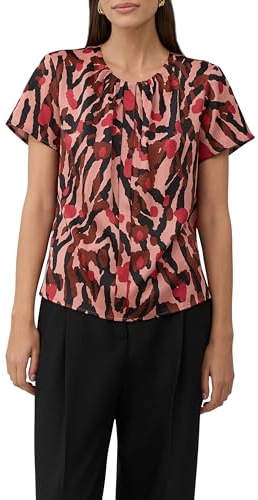 s.Oliver Schwarz LABEL Damen 2170618 Bluse Kurzarm, Lilac/Pink, 46