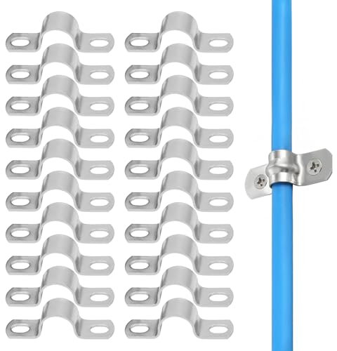 THXFUNAREA 20 PCS Morsetto per Tubi, Collari per tubi, M10 Collari per Tubi in Acciaio Inox 304,Fissatubi a scatto ft mm Morsetti per Cavi, Supporto Staffe per Tubi Cavi da Ø 10 mm,per Tubo Acqua