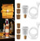 E27 Portalampada per Bottiglia 2 Pezzi, 240CM Cavo Porta Lampada con Interruttore, Bianco Kit Lampada Bottiglia con 3 Tappi di Sughero, DIY Lampada da Tavolo Kit per Bottiglie di Diversi Calibri