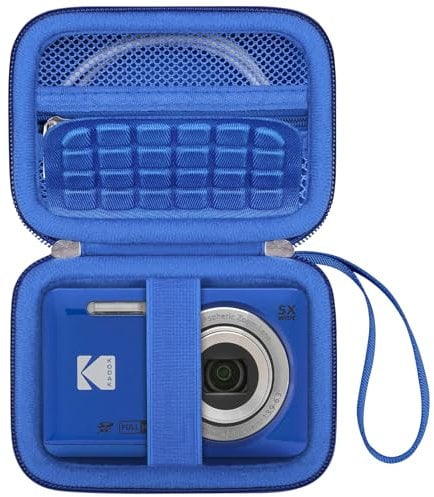 Canboc Hard Case for Kodak PIXPRO FZ55/ FZ45/ FZ43/ FZ53 16MP Digital Camera, Vlogging Camera Bag, Zipper Mesh Pocket fit Cable, SD Card, Blue (Case Only)