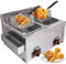 Freidora De Gas - Freidora De Gas Lp De Acero Inoxidable De Doble Cilindro Para Restaurante - Freidora De Gas De Encimera De Glp Con Cesta - Control De Temperatura