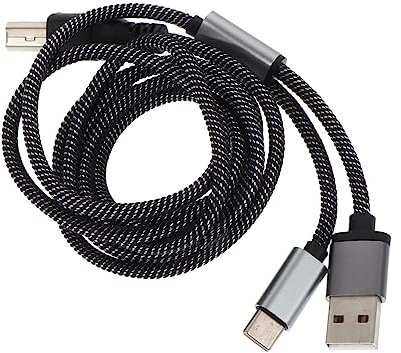 Abaodam 1.4M USB C to USB B Otg Adapter Midi Cable for Electronic Musical Instruments Durable Braided Design Heat Resistant Connector Compatible with Midi Keyboards and Printers