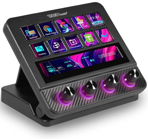VSDINSIDE Macro Pad, Streaming Deck Stream Controller Soundboard Keypad, Programmable Keys USB Shortcut Keyboard for Gamer Streamer, Audio Mixer for OBS, YouTube, Office Desk Setup, PC, Mac