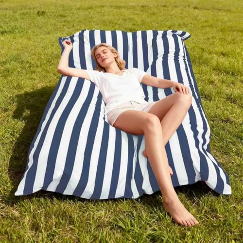 KBZSlyn Sitzsack-Bezug 140 x 180 cm (ohne Füllung) Schwimmender Sitzsack-Bezug for Swimmingpool mit Innenfutter – wiederverwendbarer Sitzsack, schwimmender Sitzsack(Gray-Blue)