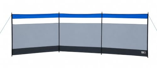 High Peak Windschutz 500 x 140 cm, mobiler Sichtschutz für Camping/Strand | Faltbarer Windfang mit Panorama-Sichtfenster, Stahlstangen, Heringen, Abspannleinen, Aufbau in 5 Min. für Outdoor