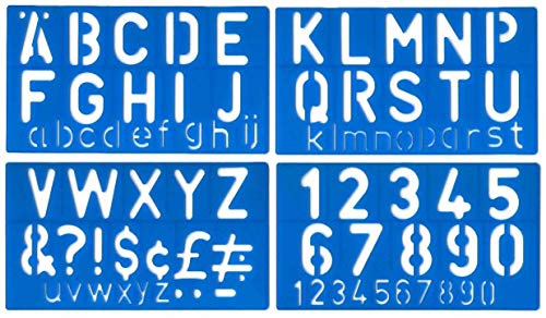 BCreativetolearn Alphabet-Schablone, Unterschriften-Set, 50 mm, Groß- und Kleinbuchstaben