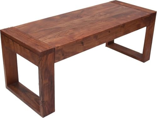 GURU SHOP Sitzbank `Tibet-Line` Groß R1075, Braun, Akazienholz, 45x120x45 cm, Sitzmöbel