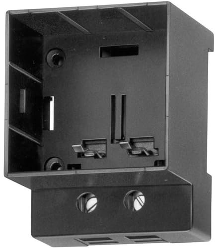 Aufbausockel für DIN-Schiene als Zubehör für H57 Betriebsstundenzähler mit Schraubklemmenanschluss, schwarz, 48x61 mm