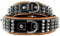 MICHUR Strike NO. 1 Hundehalsband Leder, Halsband, Lederhalsband Hund, Nieten, Halsband Leder MIT Nieten, BEIGE SCHWARZ BREIT, in verschiedenen Größen erhältlich