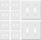 ENERLITES - FBA_8812-W-10PCS Toggle Light Switch Wall Plate, Size 2-Gang 4.50 x 4.57, Unbreakable Polycarbonate Thermoplastic, 8812-W-10PCS, White (10 Pack)