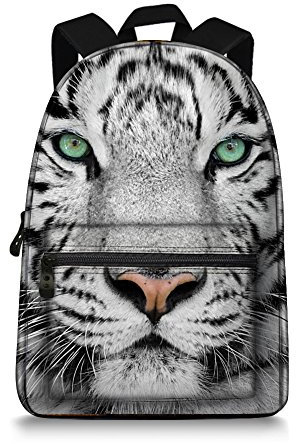 JeremySport, Jungen Mädchen Herren Damen Daypack weißer Tiger 13,37 cm