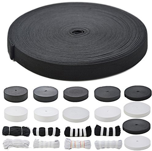 Roban Fashion Gummiband zum nähen 20mm 2cm breit 25 Meter Schwarz