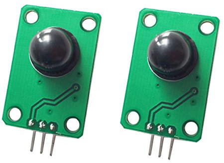 DollaTek 2PCS Pyroelektrischer Infrarotsensor Menschlicher Körper, der PIR Bewegungs-Sensor-Modul für Arduino MCU 011050 schwarzes optisches Objektiv entdeckt
