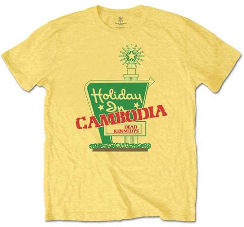 Dead Kennedys T Shirt Holiday in Cambodia Band Logo Nue offiziell Herren Gelb M