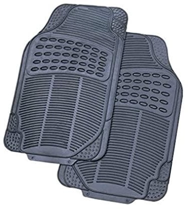 XtremeAuto™ Front Universal Rubber Car Van Floor Foot Well Mats - Non-slip Backing