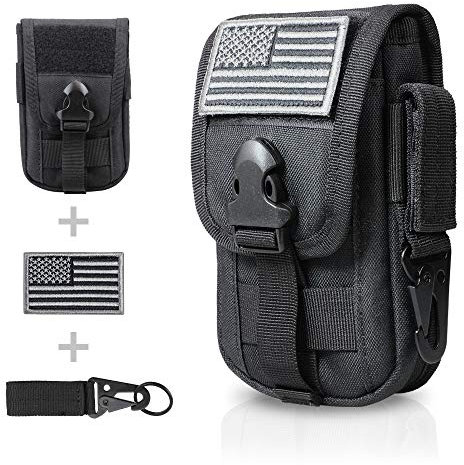 WYNEX Taktische Handytasche Molle, Smartphone Holster Tasche EDC Utility Kartenhalter Organizer Fit für Gürtel Enthält Gear Clip