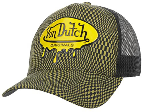 Von Dutch Melting Logo Trucker Cap Basecap Baseballcap Truckercap Meshcap (One Size - schwarz-gelb), 55-58