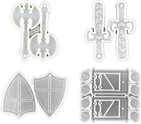 ShapeW Molde de resina epoxi con forma de hacha/cuchillo/escudo, ideal para manualidades