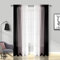 Melodieux Gardinen mit Kräuselband Ombre Transparent Vorhänge für Wohnzimmer 2er Set, 260x140cm