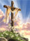 AQjept 5D Diamond Painting Kreuz Jesus Religiöse Kunst Full Bohrer Diamant Malerei Handgemachtes Wohnzimmer Wanddekoration 40X50Cm Rahmenlos, Bildfarbe