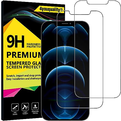 4youquality Screen Protector for iPhone 12 Pro Max (6.7-Inch), Tempered Glass Film, 2-Pack, [LifetimeSupport][Impact-Resistant][Anti-Shatter][Anti-Scratch]
