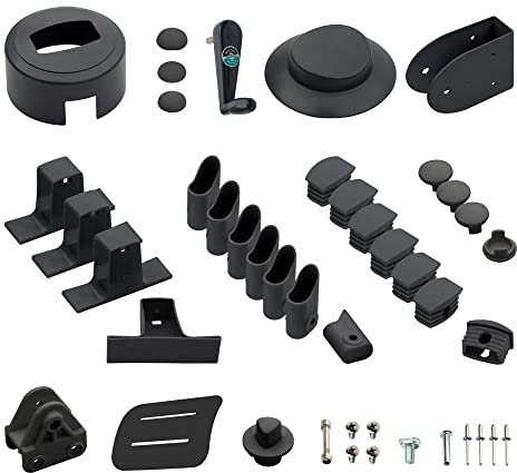 paramondo Ersatzteil-Set für parapenda Plus Sonnenschirme Gartenschirme, Rechteckig, 4 x 3 m, 29-teilig, mit Ersatzkurbel, Anthrazit