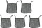 iSpchen 5 Stück Einkaufstaschen Universal Einkaufsnetz für Kinderwagen Buggy,Sportwagen Aufbewahrungstasche Polyester Kinderwagennetz Organizer für Windel spielzeug und Snacks,Schwarz